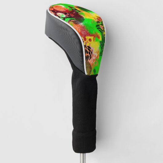 Digitale zure kleuren in het najaar golfheadcover (Schuin)