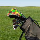 Digitale zure kleuren in het najaar golfheadcover (Insitu)