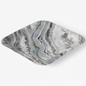 Digitale zwart-wit- en zilvergeode kunst papieren bordje (Gebogen)