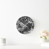Digitale zwart-witfluïde kunst ronde klok (Huis)