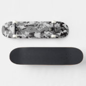 Digitale Zwart-witte Camouflage Skateboard (Horizontaal)