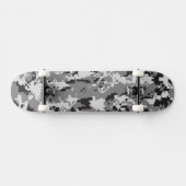 Digitale Zwart-witte Camouflage Skateboard (Horizontaal)