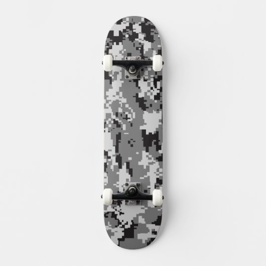 Digitale Zwart-witte Camouflage Skateboard (Voorkant)