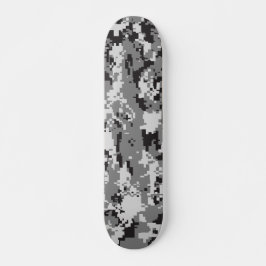 Digitale Zwart-witte Camouflage Skateboard
