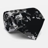 Digitale zwarte en witte Camo-stropdassen Stropdas (Opgerold)