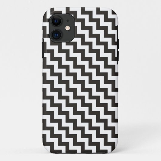 Digitale zwarte en witte diagonaal Case-Mate iPhone case (Achterkant)
