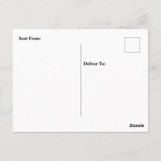 Digitale zwarte en witte marmer briefkaart (Achterkant)
