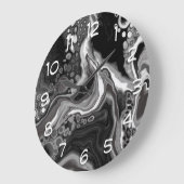 Digitale zwarte en witte marmer grote klok (Hoek)