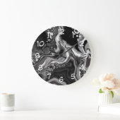 Digitale zwarte en witte marmer grote klok (Huis)