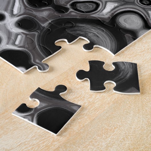 Digitale zwarte en witte marmer legpuzzel (Zijkant)