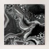 Digitale zwarte en witte marmer legpuzzel (Horizontaal)