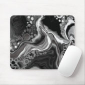 Digitale zwarte en witte marmer muismat (Met muis)