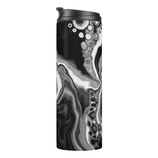 Digitale zwarte en witte marmer thermosbeker (Geroteerd rechts)