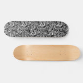Digitale zwarte en witte zwemmen skateboard (Horizontaal)