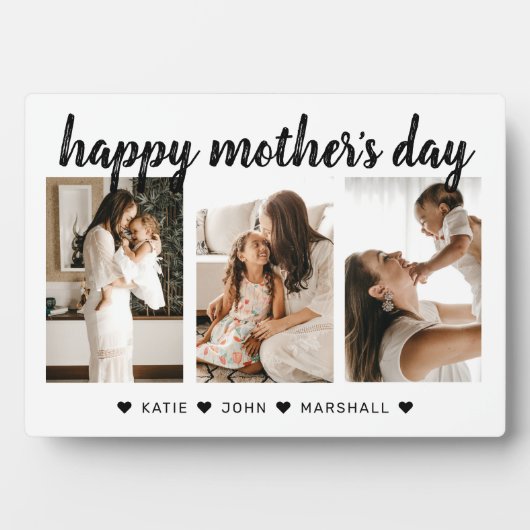 Digitale zwarte kalligrafie 3 Foto Moederdag Gift Fotoplaat (voorkant)