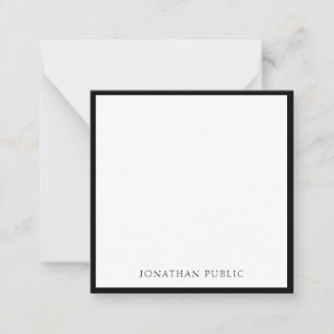 Digitale zwarte rand Witte Moderne Eenvoudige Sjab Notitiekaartje
