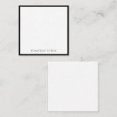 Digitale zwarte rand Witte Moderne Eenvoudige Sjab Notitiekaartje (Voorkant / Achterkant)