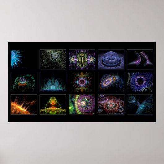 digitalgreenlife fractal collage poster (Voorkant)