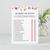 DigitalWildflower Baby shower Mammie of papa Game Kaart (Staand voorkant)