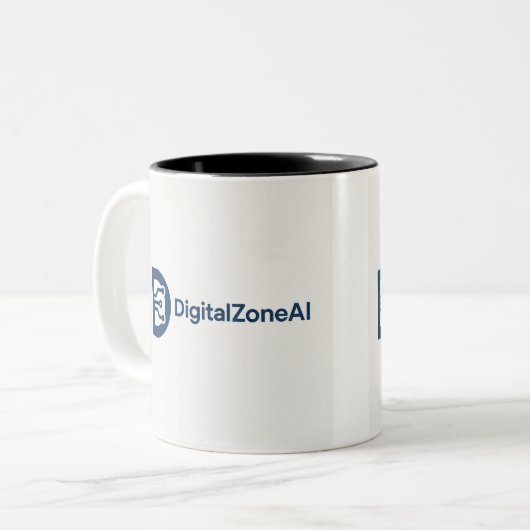 DigitalZoneAI Tweekleurige Koffiemok (Voorkant links)