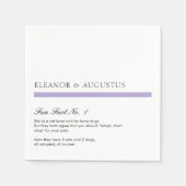 Digitial Lavender Paars Modern Facts Weddenschap Servet (Voorkant)