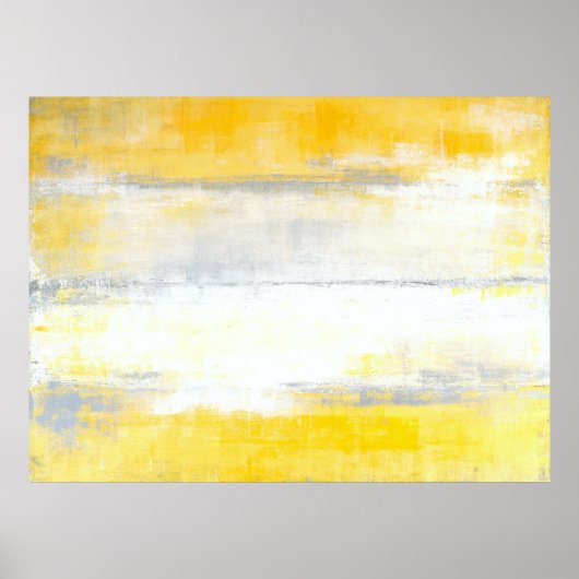 "Digits" Grijs en Geel Abstract Poster (Voorkant)