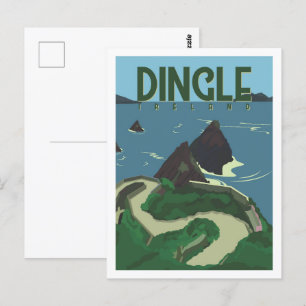 Digle Ierland Beroemde Reisplaats Illustratie Briefkaart