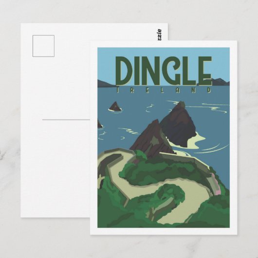 Digle Ierland Beroemde Reisplaats Illustratie Briefkaart (Voorkant / Achterkant)