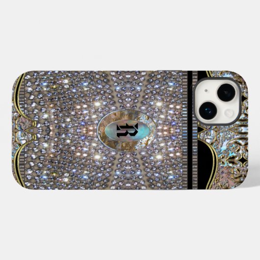 Digloos Elegant Chic Unieke Monogram Case-Mate iPhone Case (Achterkant (horizontaal))