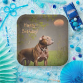 Dignified Brown Pitbull Papieren Bordje (Feest)