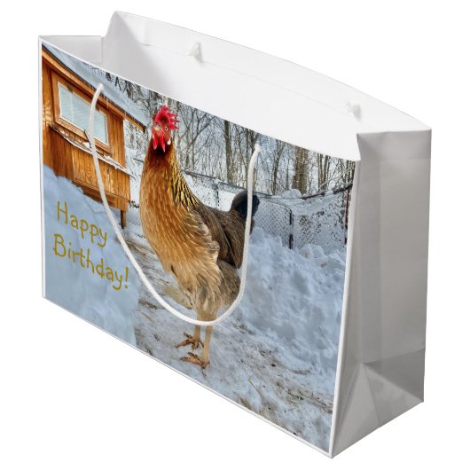 Dignified Chicken Gift Bag Groot Cadeauzakje (Achterkant Gekanteld)