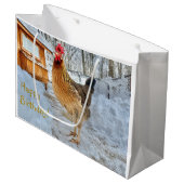 Dignified Chicken Gift Bag Groot Cadeauzakje (Voorkant Gekanteld)