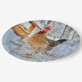 Dignified Chicken Happy Birthday Papieren Bordje (Gekanteld)