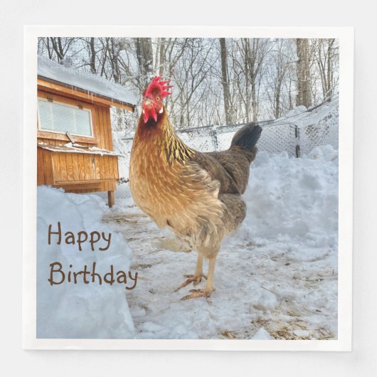 Dignified Chicken Happy Birthday Servet (Voorkant)