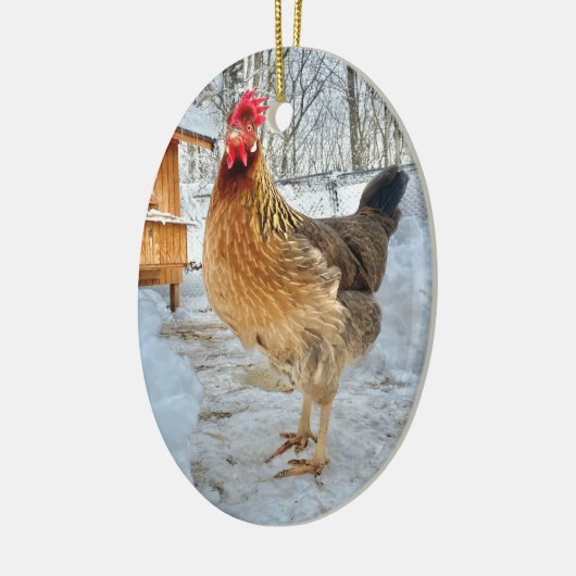 Dignified Chicken Keramisch Ornament (Links)