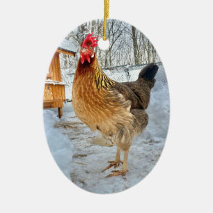Dignified Chicken Keramisch Ornament