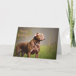 DignifiedBrown Pitbull Birthday Kaart