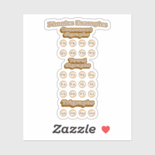 Digraphs, Trigrafen leren Engels Phonics Sticker
