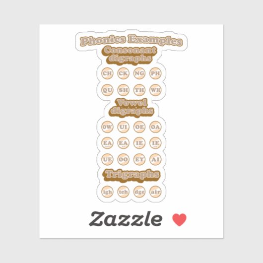 Digraphs, Trigrafen leren Engels Phonics Sticker (Vel)