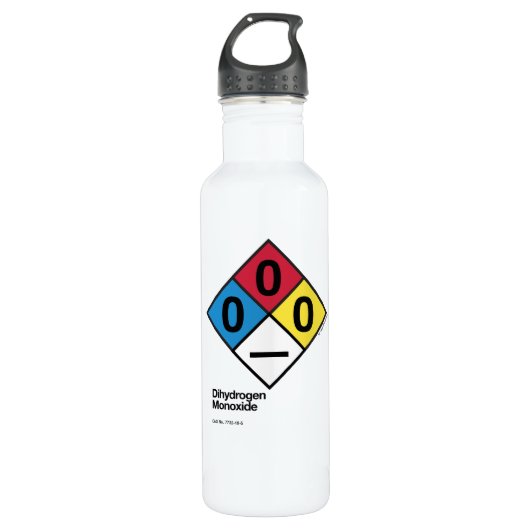Dihydrogeenmonoxide NFPA veiligheidsetiket Waterfl Waterfles (Voorkant)