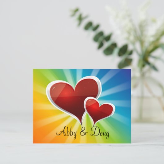 dij regenboogharten briefkaart (Staand voorkant)