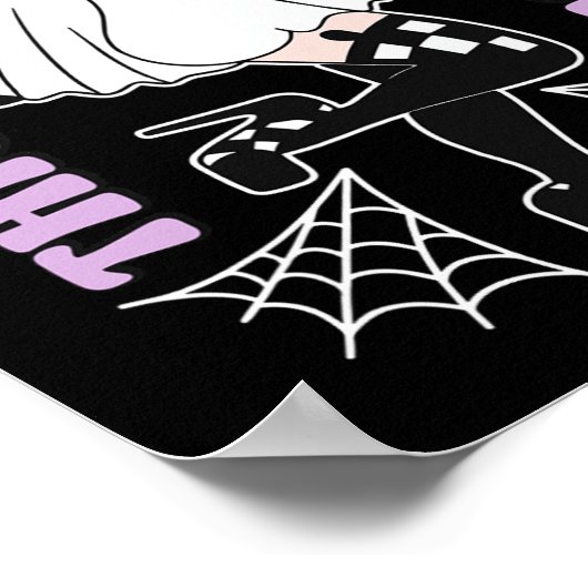 Dijen Spooky Vibes Schattige Ghost Halloween Bats Poster (Hoek)