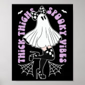 Dijen Spooky Vibes Schattige Ghost Halloween Bats Poster (Voorkant)