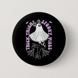 Dijen Spooky Vibes Schattige Ghost Halloween Bats  Ronde Button 5,7 Cm