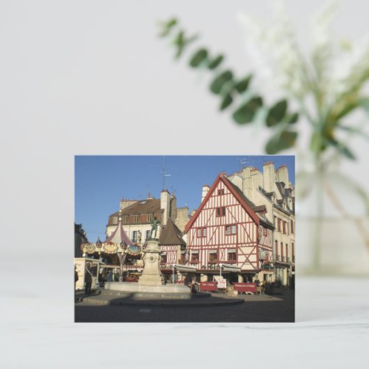 Dijon, Carouselle en koffie Briefkaart (Staand voorkant)