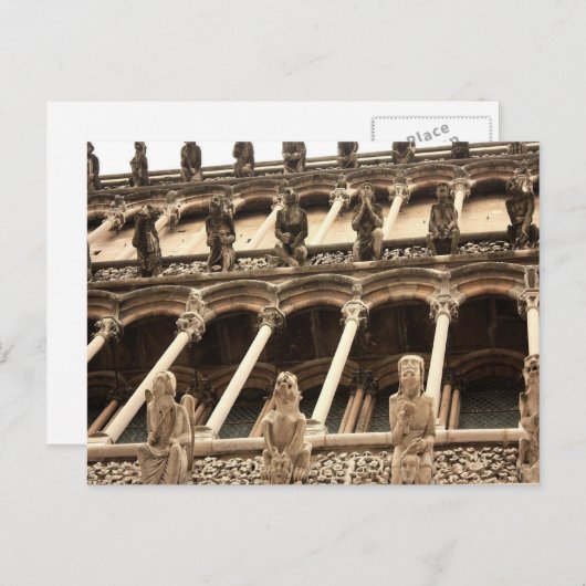 Dijon, Cathedraal fasçade Briefkaart (Voorkant / Achterkant)