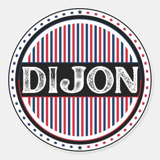Dijon City Pride Embleem – Franse identiteit Ronde Sticker (Voorkant)