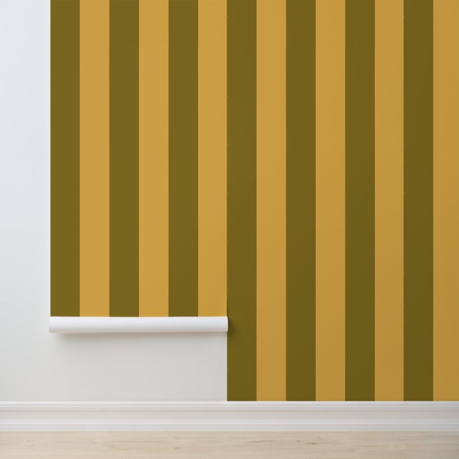 Dijon en Zest gestreepte patroon Behang (Applicatie)