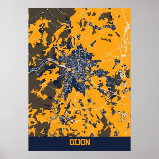 Dijon - France Bluefresh City Map Poster (Voorkant)
