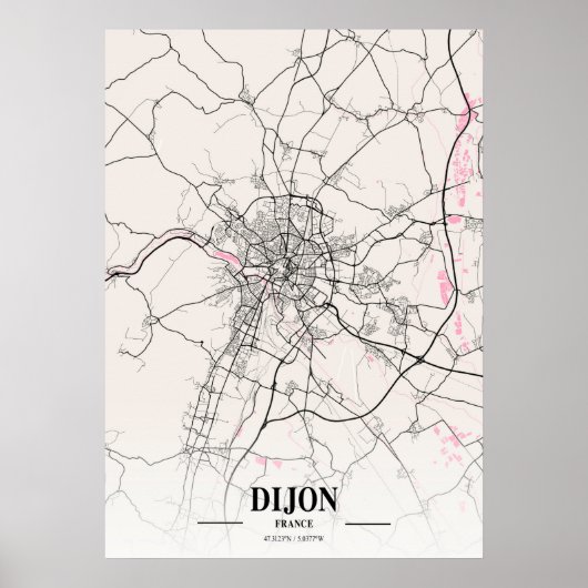 Dijon - France Neapolitan City Map Poster (Voorkant)